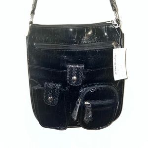 Black Leather 90s style Bag